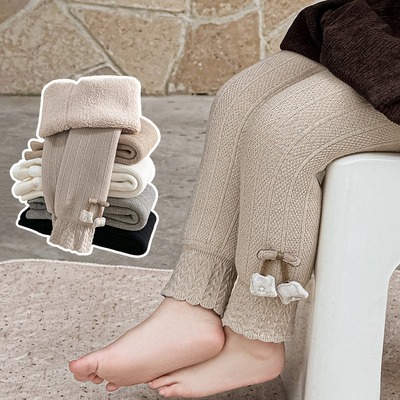 婴儿童加绒打底裤秋冬款宝宝大PP加厚袜裤女童冬季保暖不连袜外穿