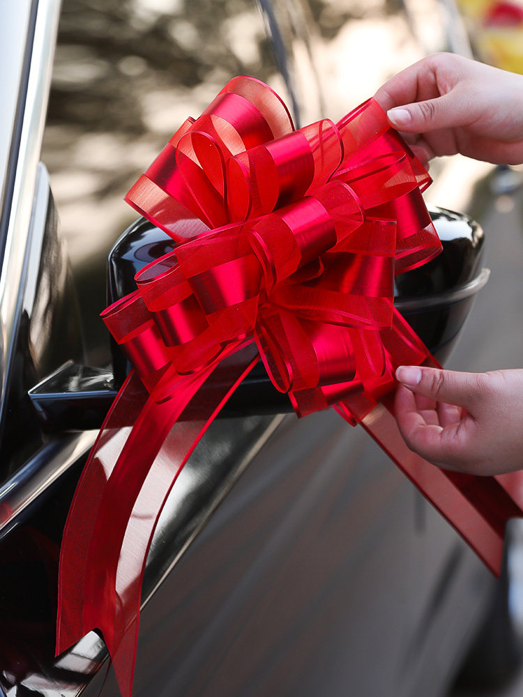 婚车拉花高级结婚车队装饰用品婚房布置蝴蝶结婚礼副车汽车丝带款