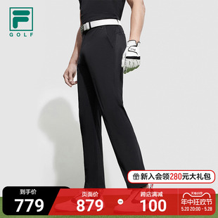 FILA GOLF斐乐男子梭织长裤2023夏新款基础简约高尔夫运动裤男裤