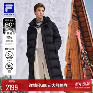 运动户外保暖防泼水防风外套 羽绒服新款 FILA斐乐鹅绒高蓬740 长款