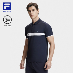 新款 FILA 2025夏季 斐乐男子短袖 网球运动吸湿速干T恤 翻领POLO衫