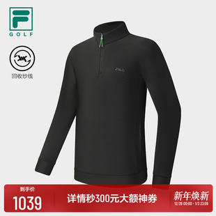 运动长T 男新款 FILA斐乐高尔夫练习场系列轻暖空气层半拉链长袖 衫