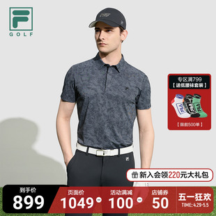 FILA 夏季 POLO衫 GOLF斐乐官方男子翻领短袖 简约高尔夫运动上衣T恤