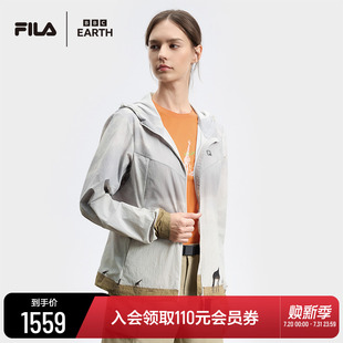 斐乐外套女2025冬新款 EARTH联名系列 户外运动连帽上衣 BBC FILA