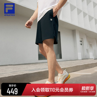 FILA 健身运动短裤 斐乐官方男士 2025夏新款 针织五分裤 黄景瑜同款
