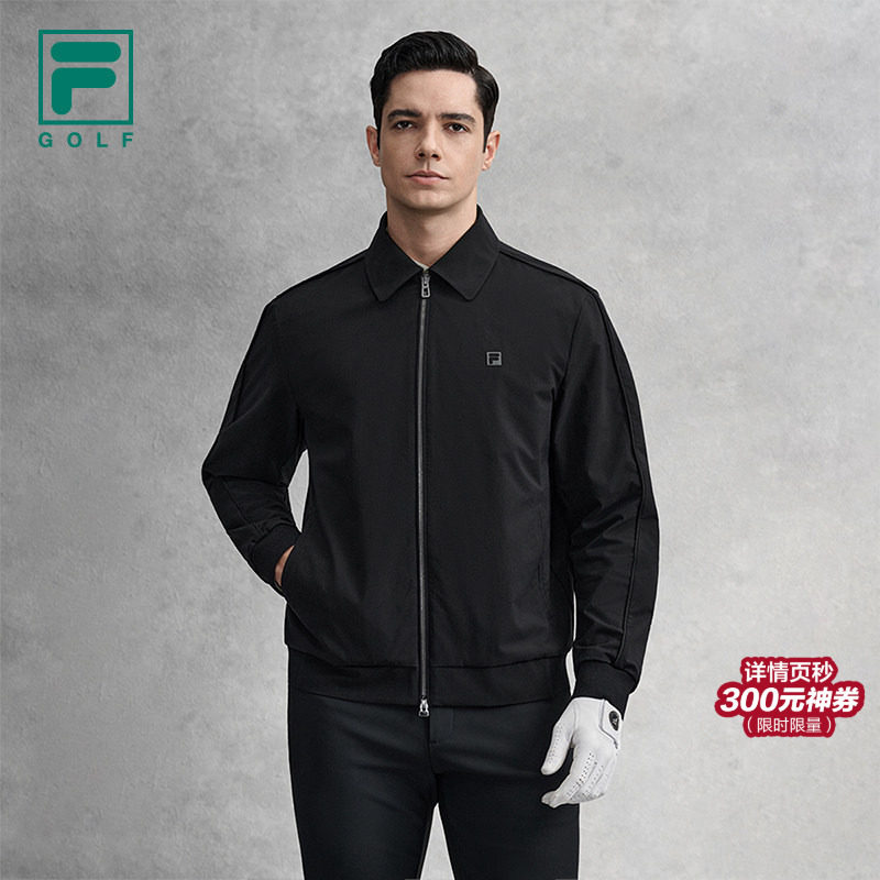 FILA 斐乐官方男士梭织外套2026春季新款高尔夫运动翻领夹克上衣