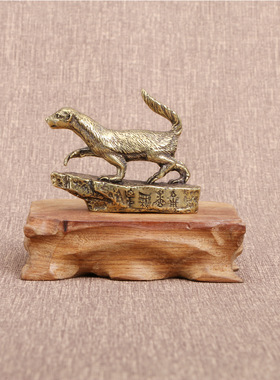 潮爱复古做旧工艺品家居装饰黄铜蜜獾摆件铜雕创意黄铜器厂家