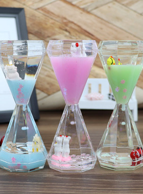 创意减压油滴液体沙漏家居摆件工艺品桌面装饰节日礼品地摊夜市