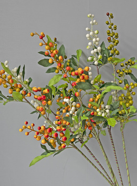 仿真发财果浆果冬青果圣诞红果子家居客厅仿真花假花装饰花艺