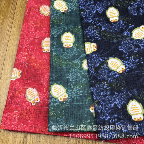 厂家直供 亚麻面料 麻布印花 亚麻坯布 背景 工艺品布暗夜猫头鹰