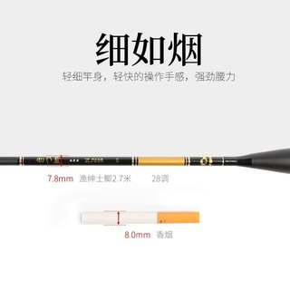 新超轻超硬超细极细28调鲫鱼竿鱼竿手竿台钓竿钓鱼装备5.4/6.3米