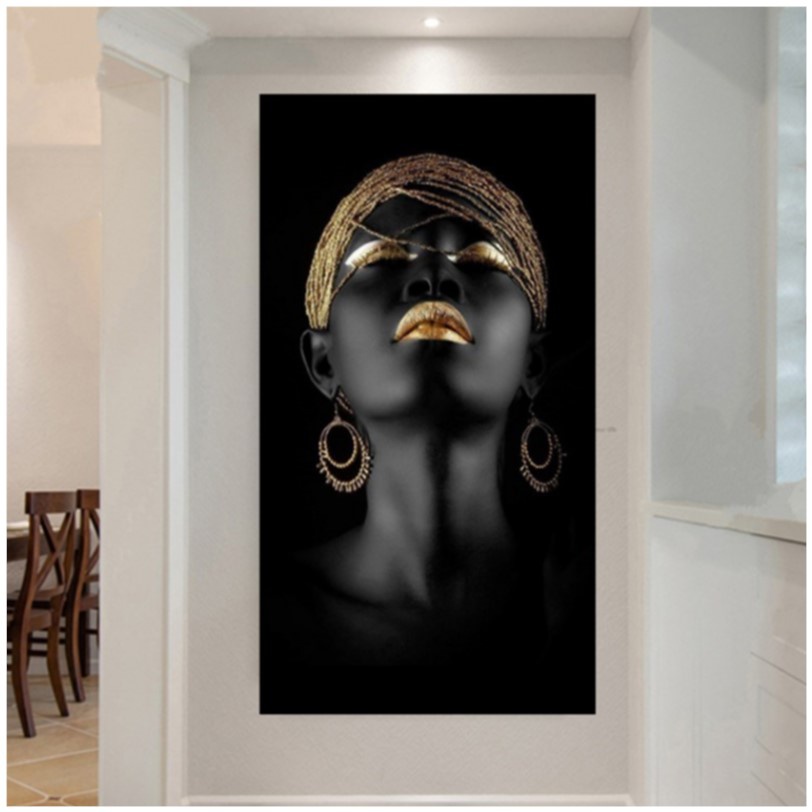 Canvas Painting Wall Art Pictures prints Black woman on ca