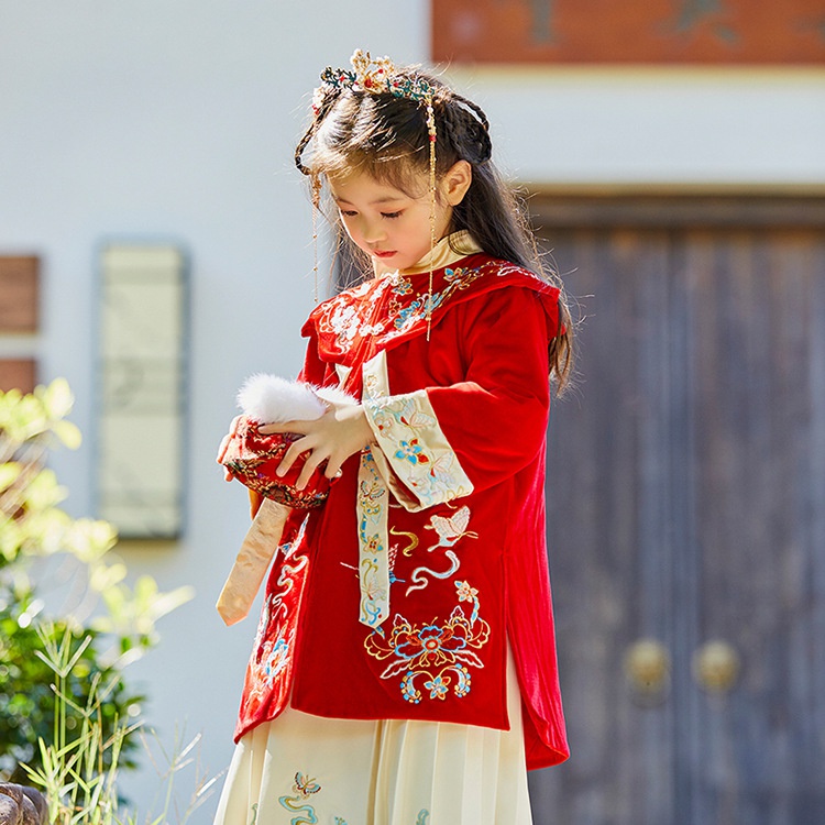 秋冬中国风女童汉服儿童新款古装儿童套装原创女宝宝