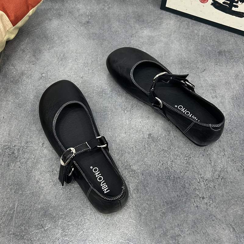 浅口黑色玛丽珍鞋女平底一字扣带复古百搭芭蕾不累脚软底百搭瓢鞋,女鞋,玛丽珍鞋,淘宝优惠券,粉丝福利购,淘宝优惠卷
