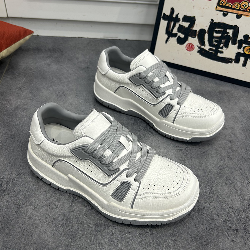 新款小白鞋女2026新款春季圆头系带透气百搭显脚小板鞋潮软底单鞋,女鞋,休闲板鞋,淘宝优惠券,粉丝福利购,淘宝优惠卷