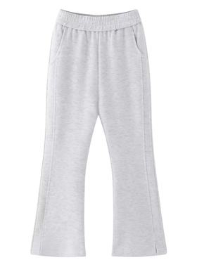 女童裤子秋季新款儿童洋气喇叭裤春秋装灰色微喇裤秋季大童长裤