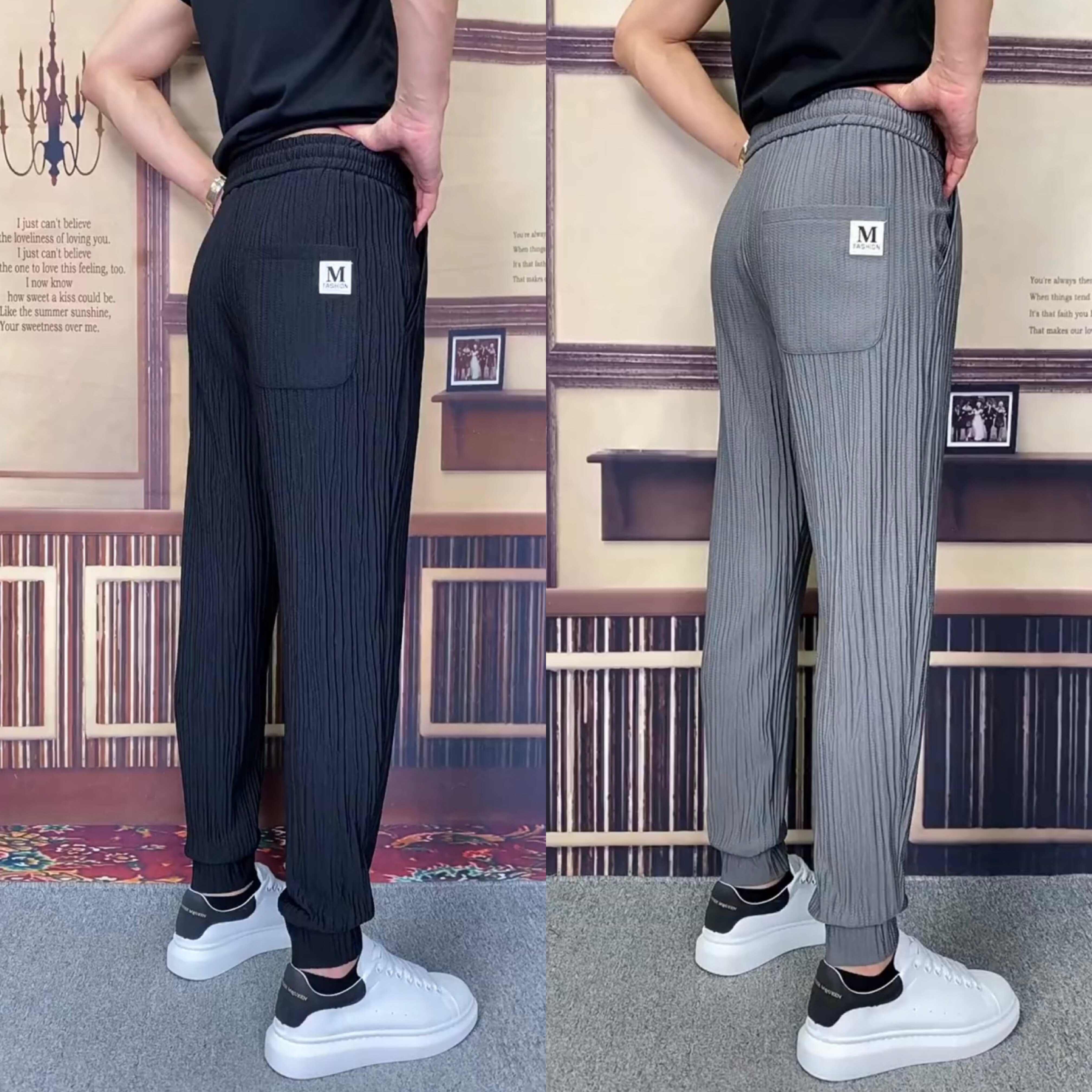 k012春夏薄料大弹力修身小脚裤抖音快手舒适透气凉快休闲裤子潮流