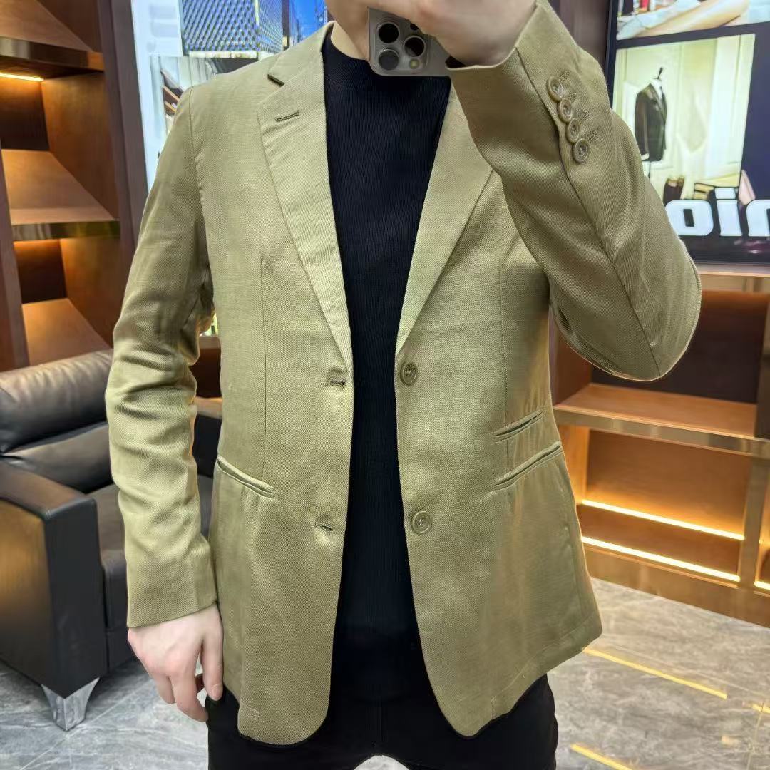 春夏男款时尚百搭休闲西服潮流欧货醋酸西装男士新品商务外套1935