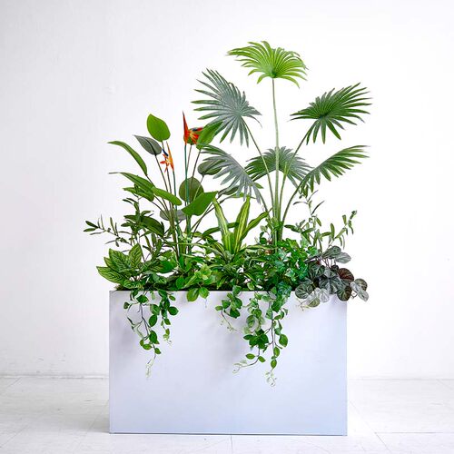 仿真绿植花箱摆设售楼部广场长方形花槽装饰室外街道花坛围栏隔断