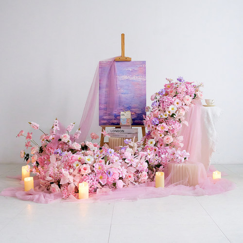 瀑布花桌花假花仿真花摆设造景花艺摆件网红生日橱窗装饰场景布置