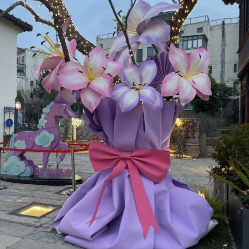 巨型玫瑰花大树装饰大花花束包装