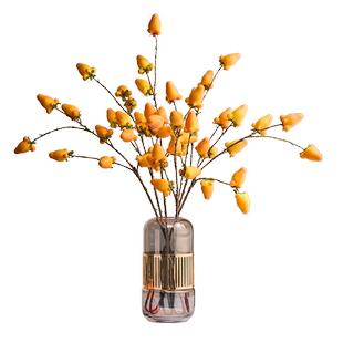 新年五代果五代同堂黄金果仿真花摆件客厅乔迁插花招财年宵花装饰