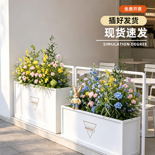仿真绿植隔断花箱户外阳台造景