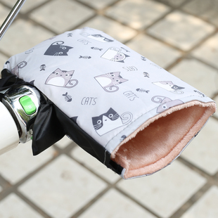 电动摩托车手把套冬季保暖电瓶车手套防水挡风护手加绒防寒把手罩