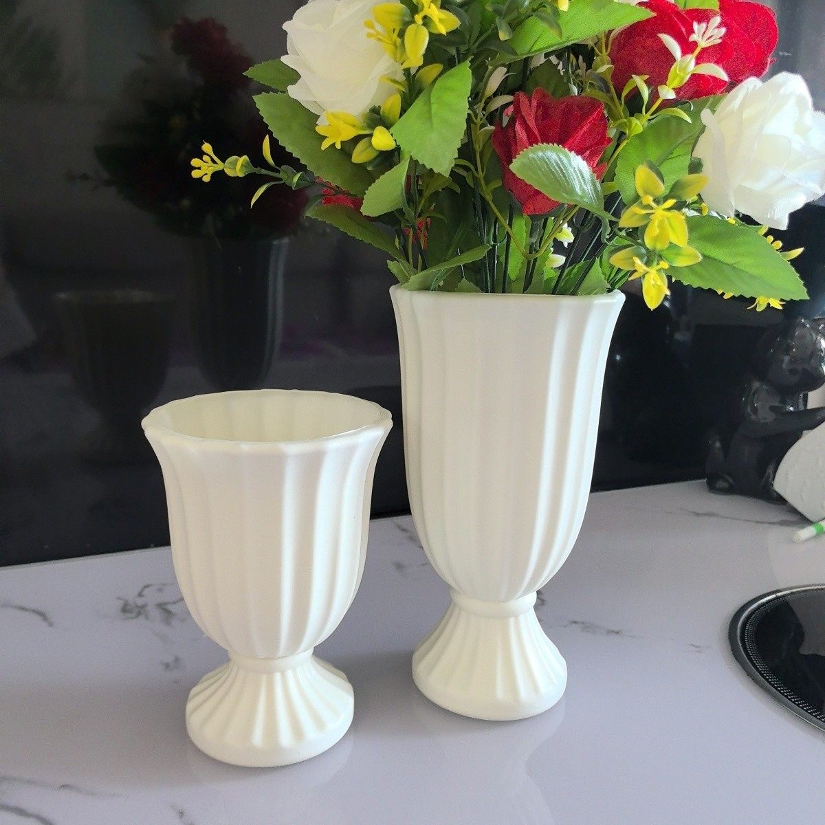 法式古典气质高级感大口径北欧高脚仿陶瓷花瓶水培鲜花绿植摆件,鲜花速递/花卉仿真/绿植园艺,花瓶,淘宝优惠券,粉丝福利购,淘宝优惠卷