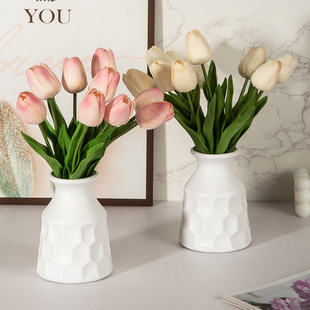 ins高颜值白色仿陶瓷花瓶摆件创意家居客厅玄关酒柜摆设软装饰品