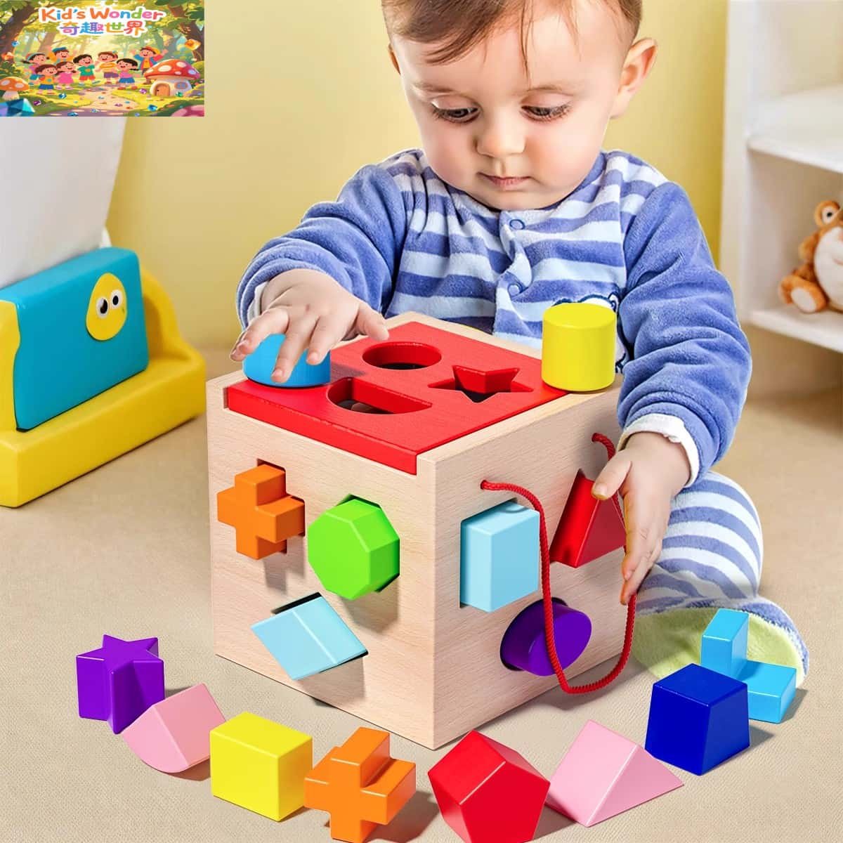 日本儿童积木玩具婴儿6个月以上大颗粒男孩女宝宝2岁益智拼装早教