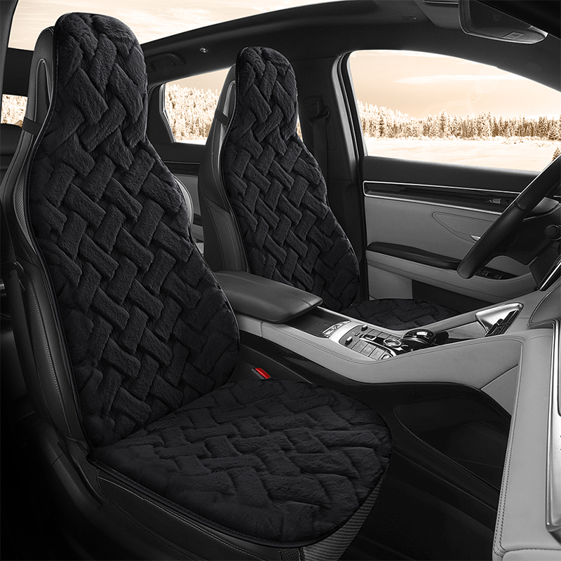 汽车坐垫冬季加厚短毛绒冬天座位座椅套半包棉垫子保暖通用座垫套