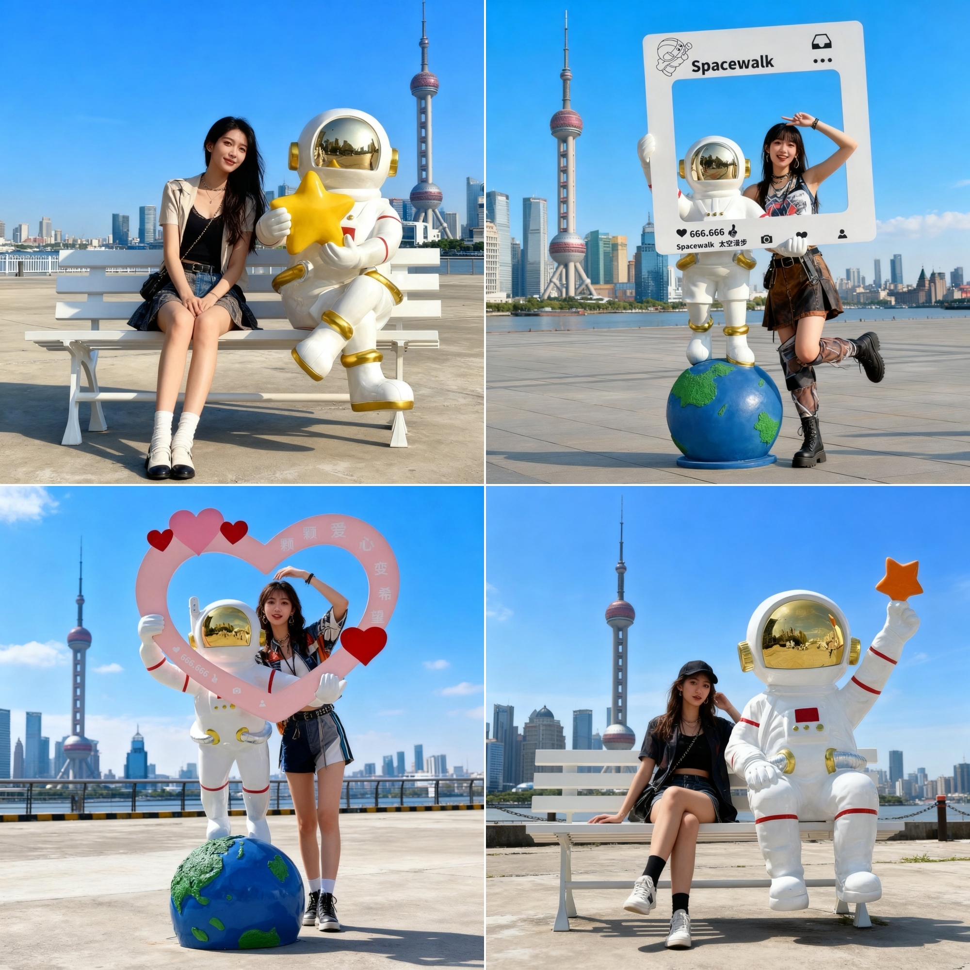 宇航员太空人雕塑模型装饰大摆件