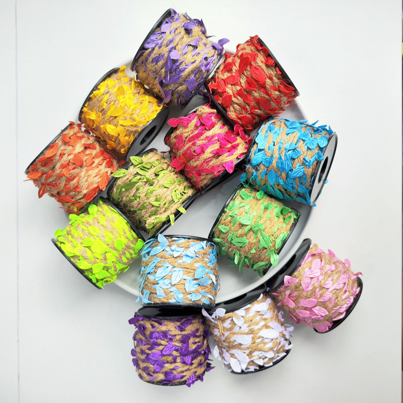 手工编织麻绳手工diy材料创意森系挂饰彩色树叶藤条绳子装饰墙