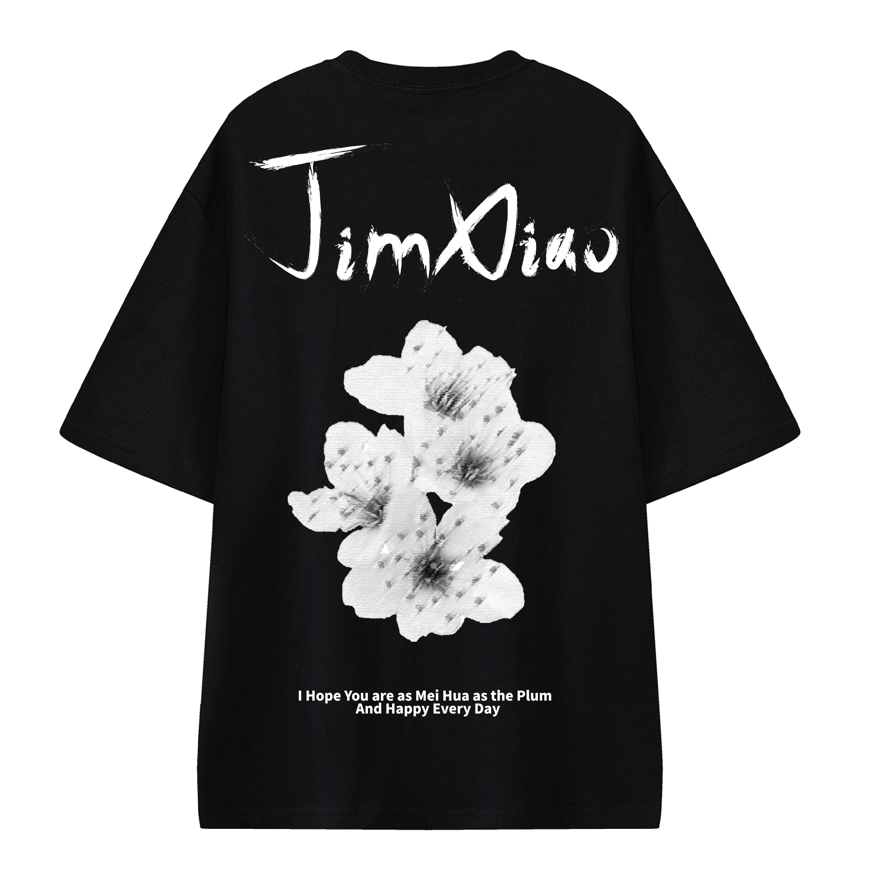 JimXiao2024夏季短袖T恤logo标志梅花款新国潮宽松百搭休闲