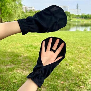 手部防晒手套公主风电瓶车短款触屏宽松半截骑行户外开车手套防晒