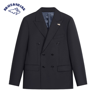 勇士鲨鱼西服上衣2025男士春秋商务休闲高奢经典西装外套大气简约