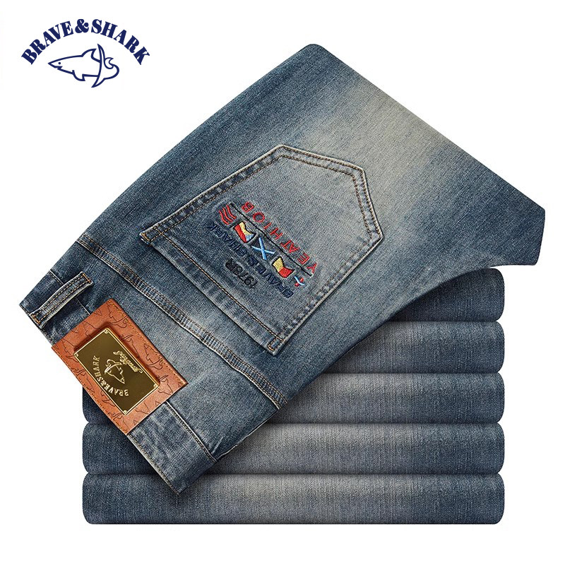 BRAVE&SHARK/勇士鲨鱼水洗牛仔裤