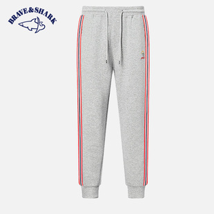 勇士鲨鱼2025春季 宽松束脚长裤 新款 休闲运动卫裤 男士 BRAVE&SHARK