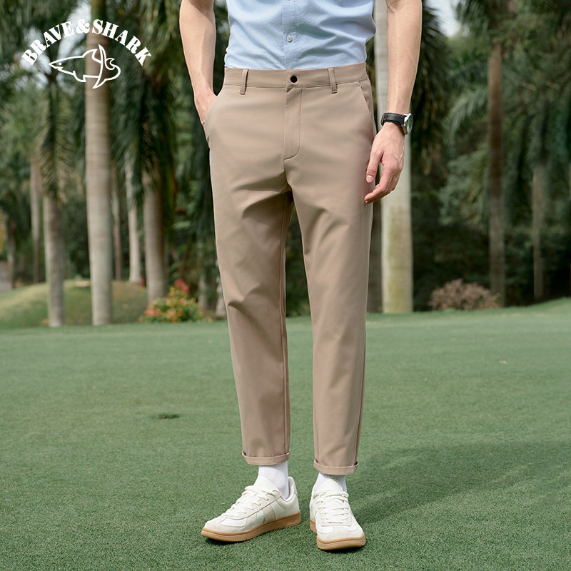 勇士鲨鱼裤子男款2025春秋款高品质抗皱商务休闲西装裤高端品牌