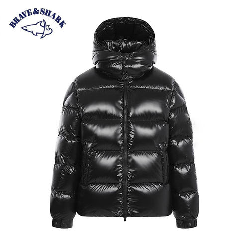 90鹅绒勇士鲨鱼高端羽绒服男装加厚超厚美式亮面商务高充绒量300g