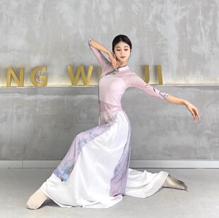 古典舞蹈服女飘逸舞蹈生神器民国改良旗袍身韵纱衣穿搭好物