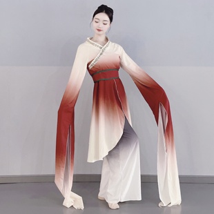 中国表演博物馆之夜剧目舞蹈练功服汉唐服装 演出服中国风艺考服