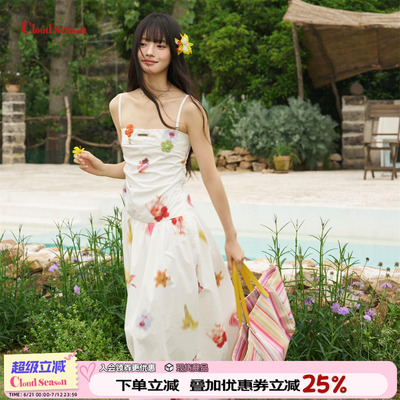CLOUDSEASON川野百合连衣裙2025新款今年流行爆款吊带连衣裙