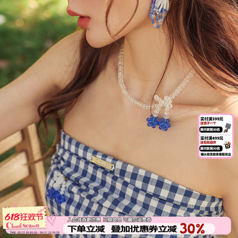 CLOUD SEASON水晶樱桃项链夏季新品搭配连衣裙时尚百搭高级感穿搭