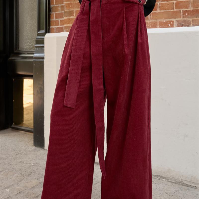 勃艮第红浆果裤CLOUDSEASON高腰