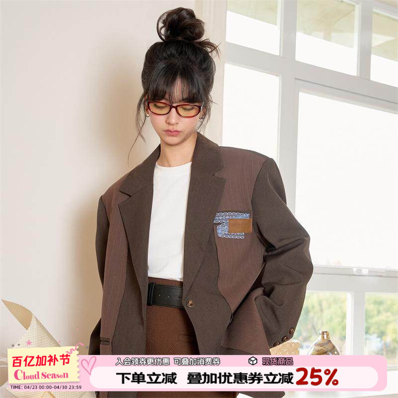 CLOUDSEASON爵士解构西装外套女气质名媛高级感2026新款休闲西装