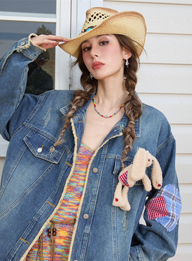 钟雯冠同款CLOUDSEASON 牛仔外套牛仔外套女新款2025冬季爆款洋气