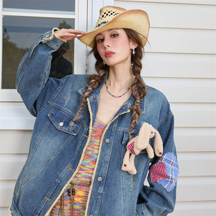 钟雯冠同款CLOUDSEASON 牛仔外套牛仔外套女新款2026冬季爆款洋气