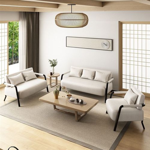 北欧沙发小户型简约现代客厅铁艺简易日式出租房单人布艺双人沙发